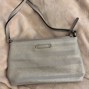 kate spade Gray Glitter Stripe Shoulder Bag